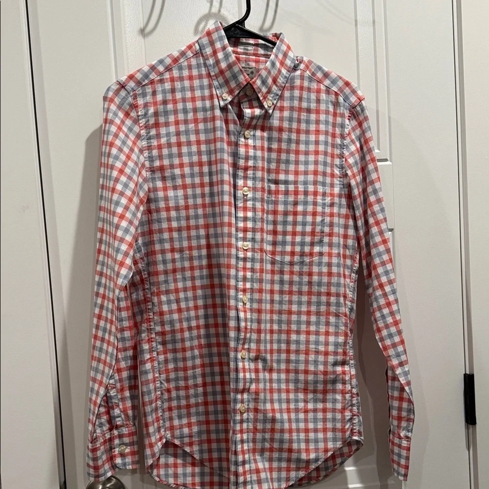 J. Crew Red and Blue Checkered Men's Shirt
